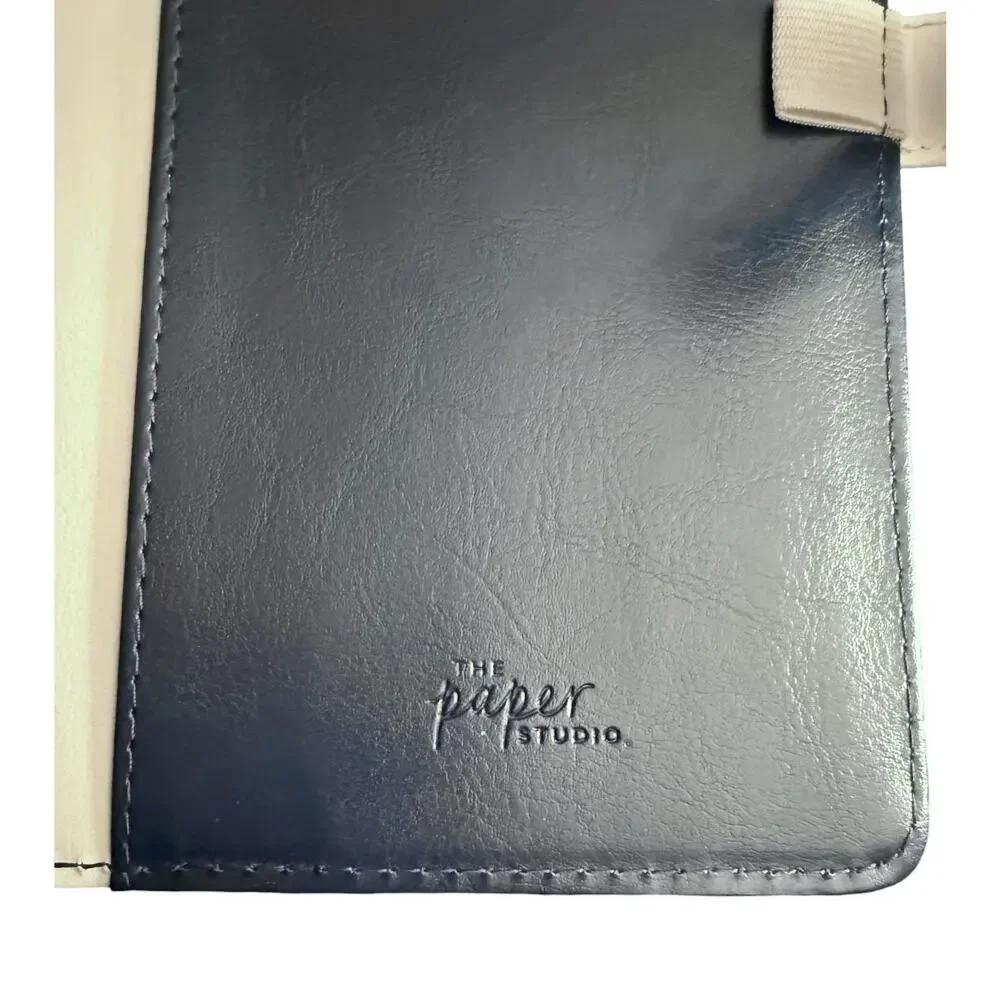 The Paper Studio Agenda 52 Navy Blue White Planner 6 Ring 7.5